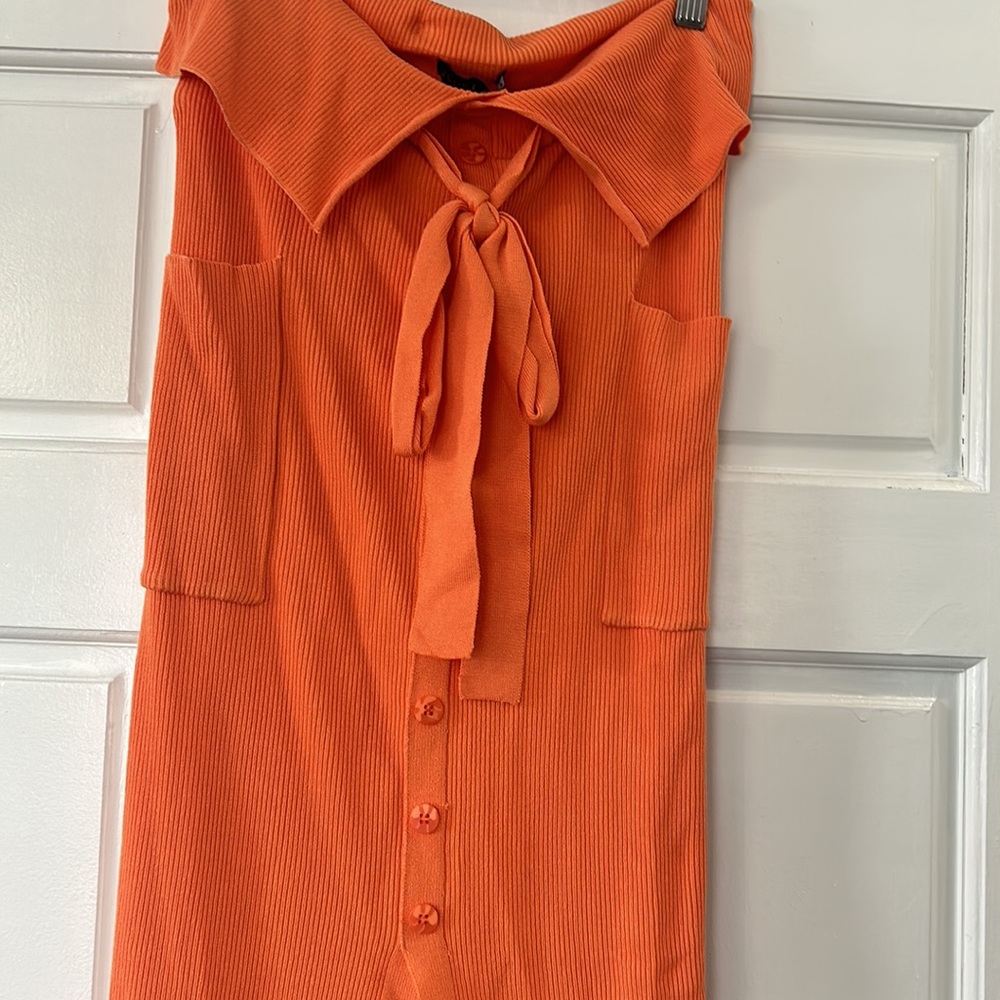 JLUXLABEL knit high waist skirt in light orange - Picture 3 of 10